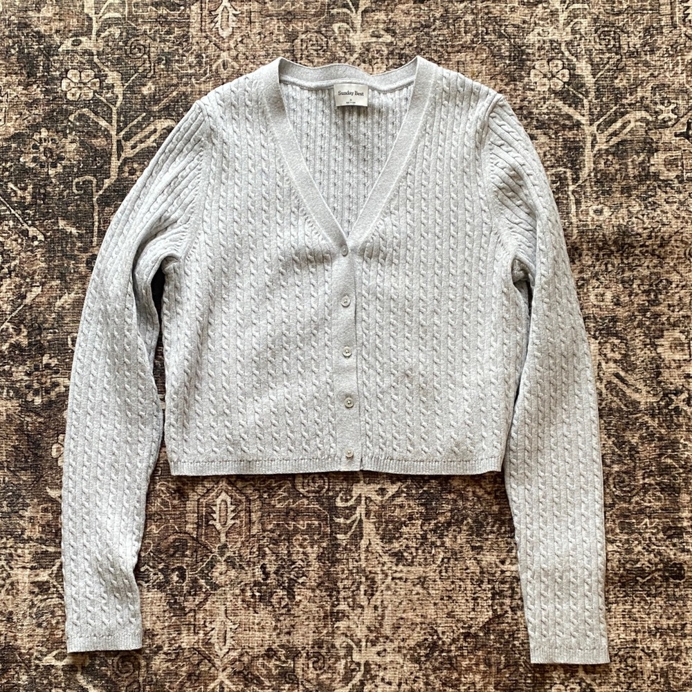 Aritzia Sunday Best Cable Knit Cardigan
